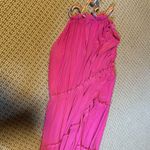 Tbags pink dress halter top tiered flowy heavy large T Photo 7
