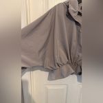 Gracia  Women’s Gray Dolman Sleeve Peplum Hem Hooded Lightweight Jacket Size M Photo 2