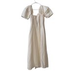 Cult Gaia 🆕  Muna Gathered Linen Midi Dress in Off White Sz 2 Photo 3