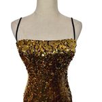 Reformation Roxi Sequin Mini Bodycon Party Dress in Waldorf Gold Disco Photo 6