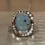 Paparazzi NWOT BEACH BIJOU - BLUE SHELL-LIKE IRIDESCENT FLECK SILVER RING - Photo 2