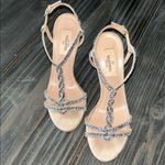 Valentino Nude Sandals with Glittering Black Straps Size 36 GUC straight legged Tan Photo 0