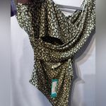 Lush Clothing Lush Sammi Cut Bodysuit from stitch fix, green and white, size medium, NWT Photo 3