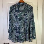 Roz & Ali Roz & Ali Paisley Blouse Tie Front Long Sleeve Button Down Top 3X Office Church Photo 2