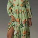 Farm Rio Anthropologie Off Shoulder Floral Midi Dress Boho Shower Garden Brunch Photo 5