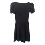 Reformation  Ribbed Puff Sleeve Mini Dress Black Small Photo 2