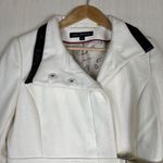 Via‎ Spiga Womens Wool Peacoat Coat Sz 6 Cream Black Trim Mid Length Ivory Photo 1