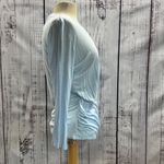 White House | Black Market  NWT Baby Blue Faux Wrap 3/4 Sleeve Surplice Tee Photo 2