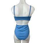 Princess Polly  River Blue Ribbed Knit Sleeveless Cutout Cami Tank Bodysuit Top 4 Photo 2