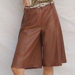 Anthropologie Avec Les Filles Davina Brown Faux Leather Culottes Size S Photo 0