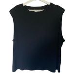 Nordstrom 4th & Reckless  black sleeveless light shoulder pads crew neck NEW XL Photo 0