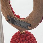 Anthropologie  Deepa by Deepa Gurnani Red Seed Bead Dangling Earrings Photo 2