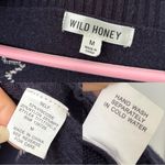 Wild Honey Navy Blue and White Stars Distressed Vneck Sweater Photo 4