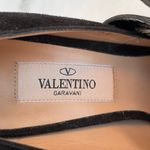 Valentino Garavani Valentino women’s black suede Mary Jane high heel bow pumps size 37 US 7 Photo 9