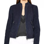 Reiss | Aries Suede Jacket Navy Blue Size 4 Photo 0