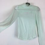 Free People NWT  Caroline Aqua Smocked Turtleneck Lightweight Jersey Top Small Photo 8