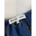 Madewell  x Warm Women’s Blue Floral Blouse Long Sleeve Ruffle Neck Size XS Photo 3