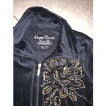 Onque casuals women's size xl cotton velvet jacket with rhinestones 0061 Black Photo 2