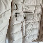 Larry Levine  down medium cream puffer winter jacket coat flap pockets Photo 2