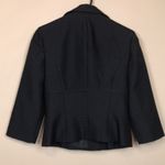 London Times Women’s Knit Textured Dot Black Double Breasted 7/8 Sleeve Blazer Photo 4