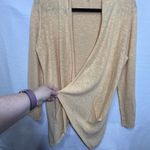 Eileen Fisher Linen Cotton Long Sleeve Open Front Orange Cardigan Pockets Size M Photo 5