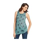 CAbi  #984 Tulip Green Chiffon Blouse Sleeveless Bow back sz M pretty Spring top Photo 10