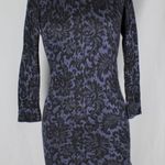 H&M Coporate Goth Womens Blue Black Floral Bow Dress HnM Size Small Cute Pretty Photo 1