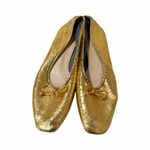 Schutz  Gold Arissa Woven Metallic Leather Ballet Flats Sz 8.5 Photo 3
