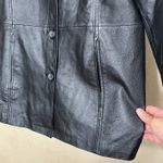 East 5th Womens Genuine Leather Black Button Front Collared Jacket X-Large Photo 5