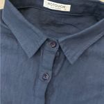 Navy blue long sleeve button up shirt dress #navyblue #shirtdress ovrszd small Photo 3