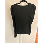 Generation Love Laguna Heart Neck Ruched Ribbed Top Black Small Photo 6