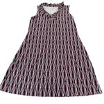 Lulu B Black Pink Geometric Neck Ruffle Neck Sleeveless Dress Size SMALL Photo 10