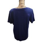 Coral Bay  Womens T-Shirt Top Blue Gold Pineapple Print Short Sleeve‎ Large Photo 1