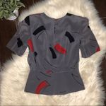 Sterling Silver  vintage abstract peplum blouse Photo 2