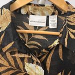 Alfred Dunner  14 Plus Floral Tropical Sheer Black & Brown Buttoned Work Beachy Photo 5