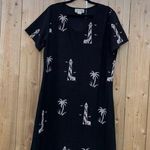 Vintage lighthouse maxi dress invite black white seagulls large palm tree summer Photo 0