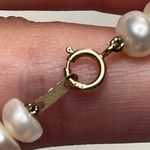 10k Yellow Gold genuine Pearl Necklace signed MP 20” Photo 7