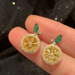 Lemon Earrings Gold Photo 0
