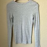 AGOLDE  grey ribbed maya scoop neck long sleeve Photo 7