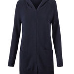 CAbi  Newport Hoodie Navy Blue Knit Sweater M Photo 0