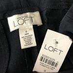 Loft Ann Taylor Womens Cropped Pants Wide Leg Button Detail Stretch Navy Blue 8 Photo 2