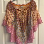 Hale Bob  Cathalina Blouse Viscose Off the Shoulder Medium Boho Festival Coastal Photo 2