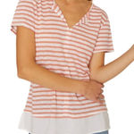 Sanctuary  Orange/Cream Striped Uptown‎ Lined Top Photo 0