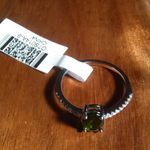 Green Chrome Diopside And White Zircon Sterling Silver Ring (Size 9) Photo 5