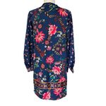 Loft Wildflower Satin Shift Dress Blue Pink Floral XS Photo 1