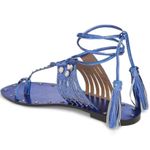 Topshop Gladiator Metallic Blue leather upper with embellished studs size 5.5/6 Photo 5