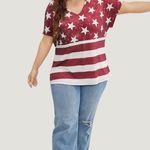 NWT!Women's Red & White Star Print Top Size 14 Photo 3