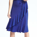 Banana Republic  Flounce Wrap
Dress,‎ Royal Blue  SIZE M Photo 0