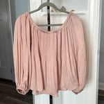 EXPRESS Sz M Toooo Cute Pink Satin Top Pleats Pleats Pleats Photo 3