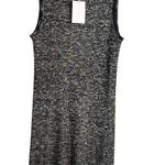 Lucy Paris Ribbed Mock Neck Sleeveless Sheath Dress Size L Gray Heathered NWT Photo 0